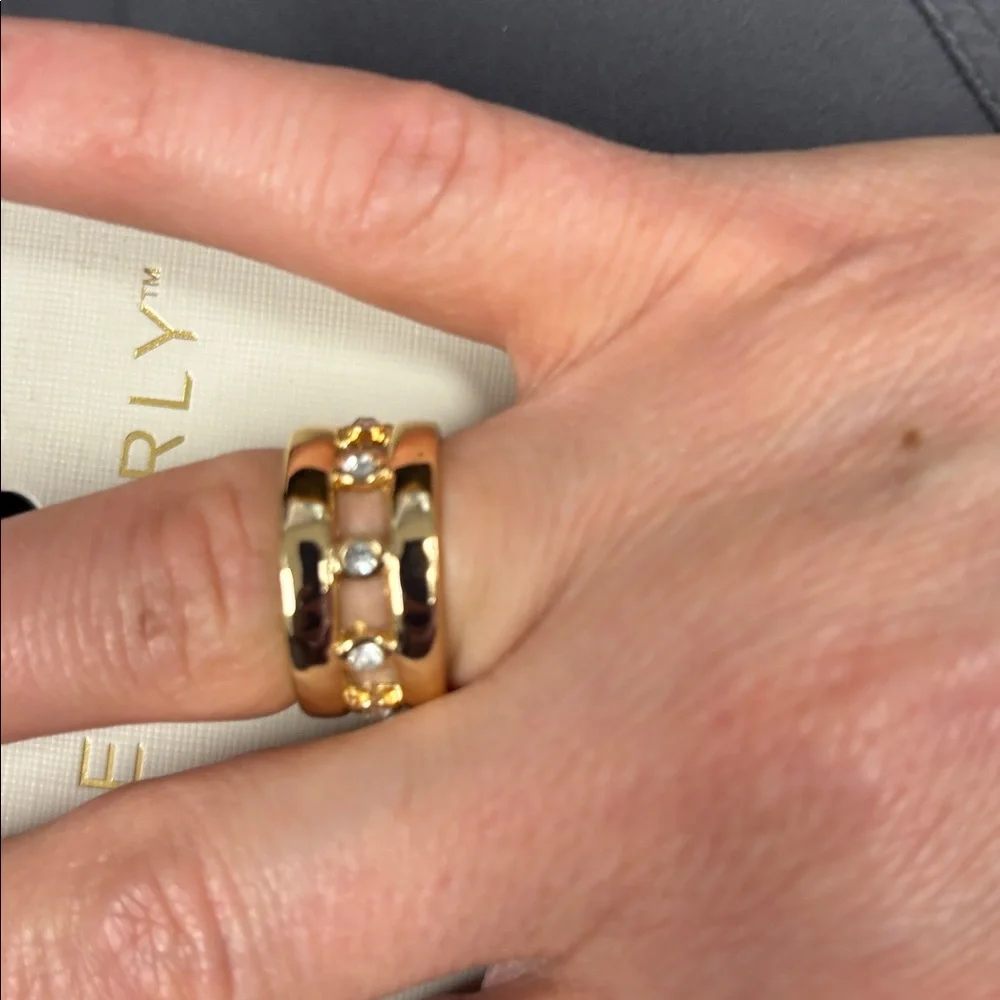 Emberly Gold Crystal Accent Band Ring - Gold tone - Picture 2 of 2